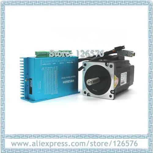 Total Closed Loop 2-phase stepper Motor 8.5Nm 86HBS85 + HBS860H hybrid Nema34 driver with 3m cable
