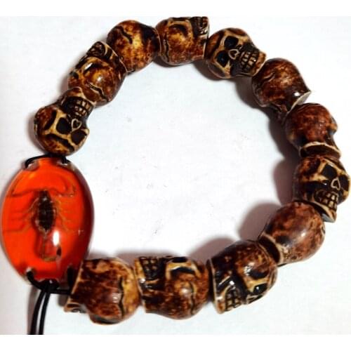 Vintage Skeleton Bracelet Skull Real Scorpion Punk Hip Hop Rock Bangle Retro Simple Style Jewelry