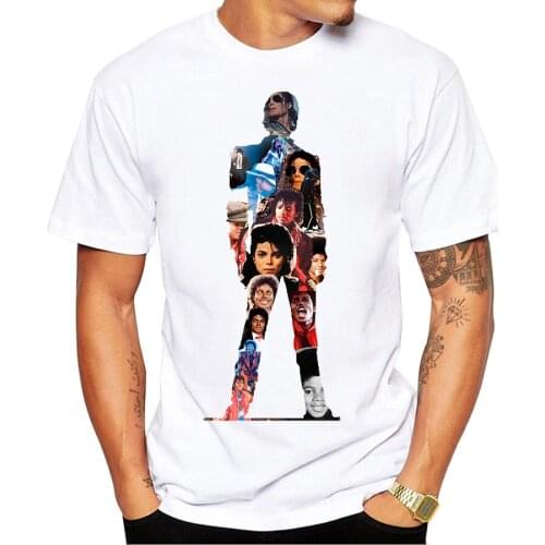 Vintage Michael Jackson Poster Printed T Shirt Mens Cool Tops Custom Hipster Tees Fashion T-shirt Harajuku Streetwear