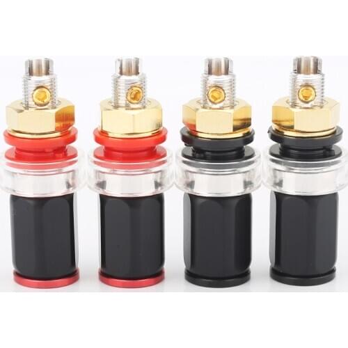 High end performance Rhodium Plated Binding Post 4pieces speaker terminal adapter