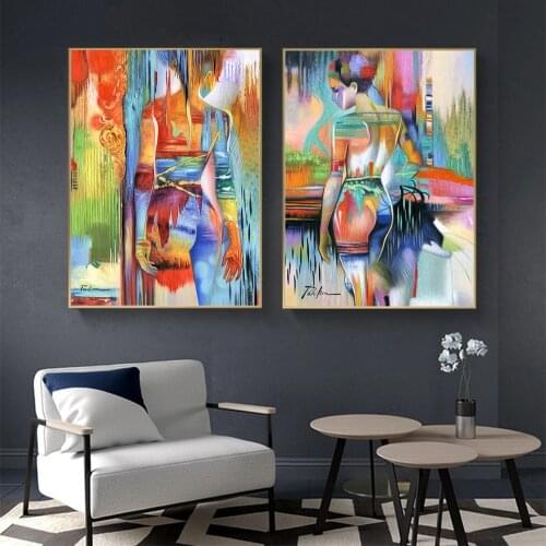 Woman Oil Apintings Wall Art Canvas Print Figure Painting Abstract Beauty Picture for Living Room Home Decor No Frame