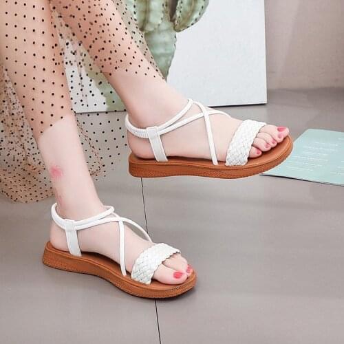 Woman Fashion Braid Casual Beach Shoes Female Flat Women Summer Platform Sandals Dress Ladies Shoe 2021 Size 35 36 37 38 39 40