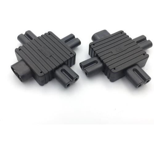 1pcs IEC 320 Figure 8 C8 Male to 3X C7 Female Splitter Power Adapter AC Adapter Converter