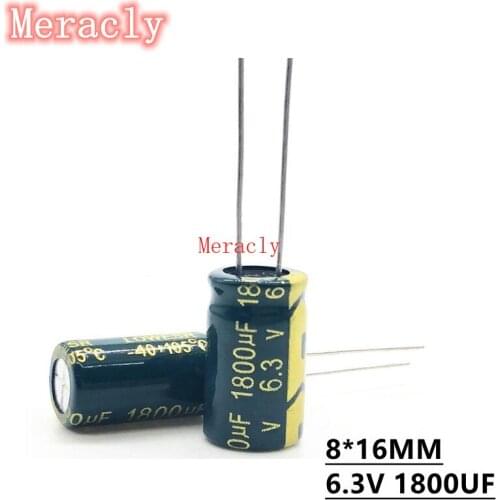 10pcs 6.3V 1800UF 20% High frequency low impedance electrolytic capacitor Power supply motherboard High temperature resistance