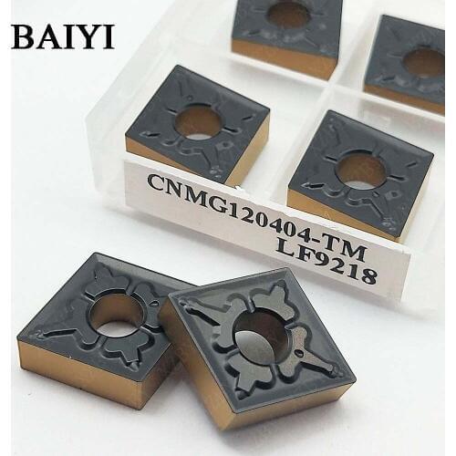 10pcs CNMG120404-TM LF9218 carbide insert Two Color Turning tools lathe cutter blade machining steel parts CNMG120404