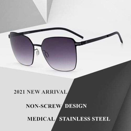 2021 Germany Brand Design Non-Screw Sunglasses Men Medical Stainless Steel Sun Glasses Frame Super Light Eyewear LOUIS