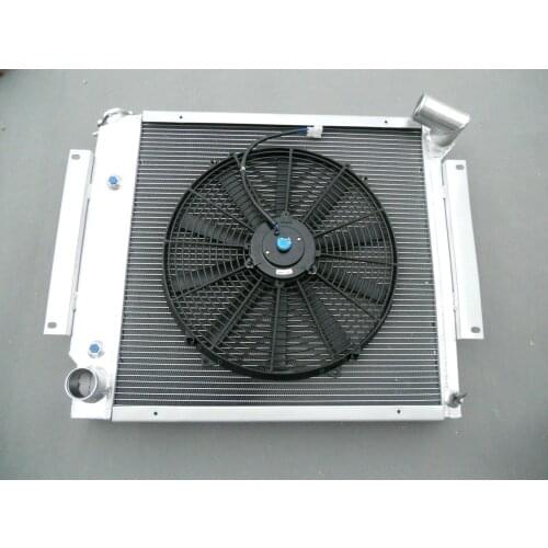 3 ROW Aluminum Radiator + Fan For International Scout II &Pickup V8 1970-1981 1970 1971 1975 1979 1980 1981