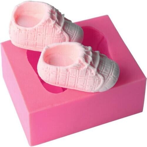 3d Silicone Cake Mold Fondant Soap Mold Baby Shoes Fondant Sugar Craft Cookies Cutter DIY Cake Decoration Tools