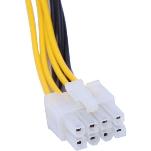 4-Pin Male To 8-Pin Female CPU Board Power Supply Converter Adapter Cable E56B