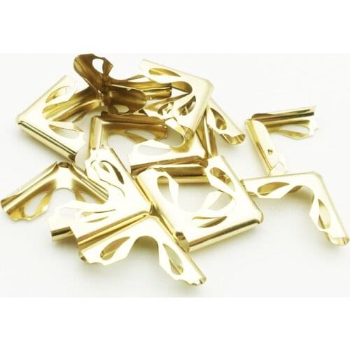50PCS/Pack 23X23X6mm Gold Metal Book Corners For Photo Albums Menus Folders DIY Scrapbooking Decor Corner Protectors SC131