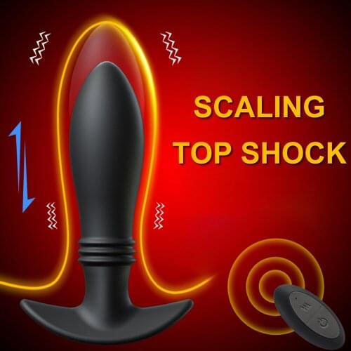 Anal Vibrator Telescopic Dildo Vibrators Wireless Remote Control Male Prostate Massager Butt Plug Anal Sex Toys for Men Women