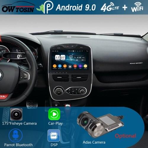 IPS 10.1" 8Core 4G+64G Android 9.0 Car DVD Player for Renault Clio 2013 2014 2015 2016 2017 2018 Car Radio GPS CarPlay Parrot BT
