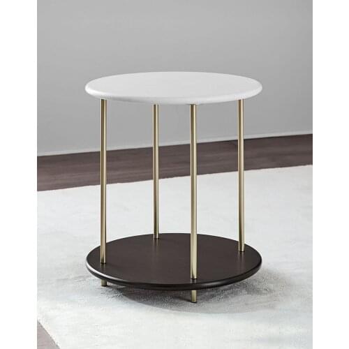 Sofa Side Cabinet Small Round Table Simple Double-layer Shelf Storage Wooden Movable Side Table A Few Corners And A Few Bedside