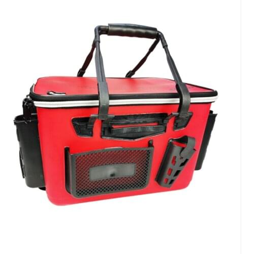 Outdoor Large Capacity EVA Fishing Box Living Zipper Closure Multi Pockets Portable Tackle Storage Shoulder Strap Wear Resistant