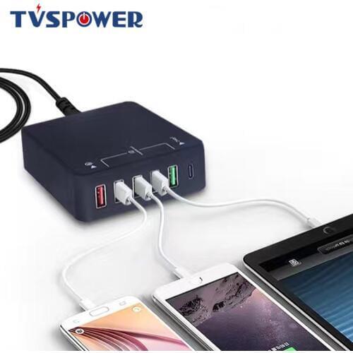 Quick Charge 3.0 Multi USB C Fast Turbo Hub Charger 6 Port Type C 5V 2.4A Mobile Phone Desktop for iPhone Samsung Huawei Adapter