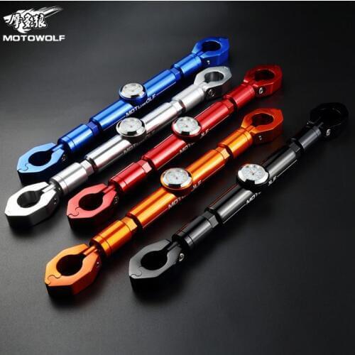 CNC Waterproof Adjustable Extensible Motorcycle 7/8" 22mm Handlebar Cross Bar With Clock Watch Universal For Honda Yamaha Suzuki