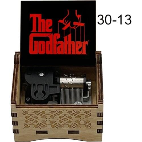Color print Wooden The Godfather speak softly love Music box For Christmas Birthday Valentines day gift Family decorations