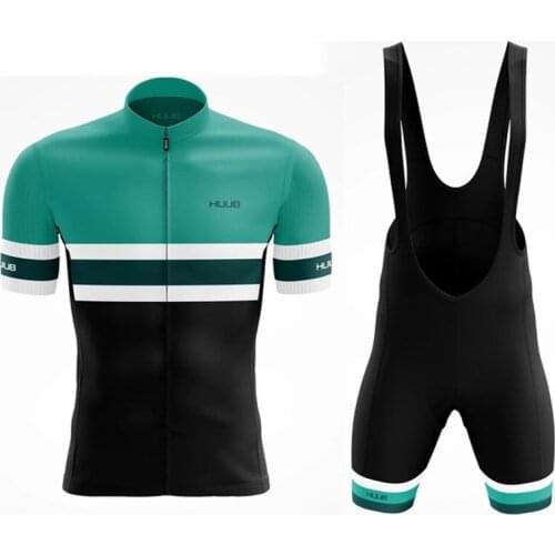 HUUB Summer 2021 Bicycle Clothing Breathable Men Short Sleeve Shirt Bike Bib Shorts 19D Gel Pad Cycling Jersey Set Men Clothing