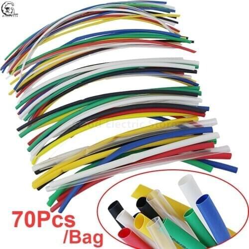 70pcs/Set Heat shrink tube kit Insulation Sleeving termoretractil Polyolefin Shrinking Assorted Heat Shrink Tubing Wire Cable