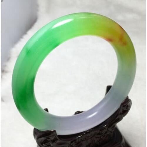 Beautiful Chinese Lavender Green Nephrite Jade Gems Bracelet Bangle