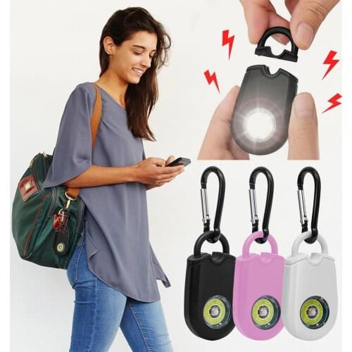Personal Carabiner Alarm 125db Hand Held Safety Siren Self Defense Alarm Keychain LED Light Helps Elders & Kids For Outdoor