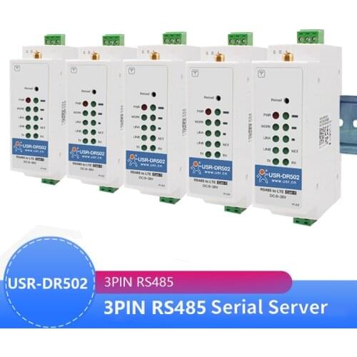 5PCS USR-DR502-E din-rail 4g lte cat 1 modem 9-36v wide range support RS485 serial port built-in 35mm noise rail seat