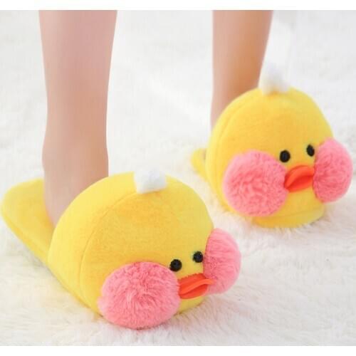 Cartoon Cute LaLafanfan Cafe Ducks Plush shoes Indoor Warm Winter Adults Kids Dolls for Girls Lovers Valentine Birthday Gifts