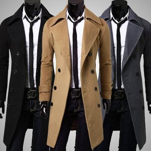 Mens Woolen Windbreaker Designer Jacket For Men Autumn and Winter Windbreaker Outwear Double Breasted Luxury Long Coat Fashion
