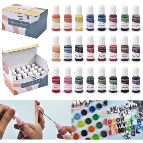 16/24Colors Pigment Set Resin Kit DIY Epoxy Resin Mold Pigment Dye Ink Color Essence Liquid Art Diffusion Resin Jewelry Making