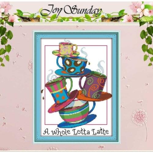 Free Ship Five Cup Painting Counted Cross Stitch wholesale Cross Stitch Sets 11CT 14CT Cross Stitch Kits Embroidery Needlework