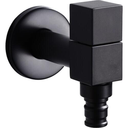 Wall Mounted Faucet Brass Single Cold Sink Tap Black Water Tap for Bathroom Washing Machine Sink Mop Pool