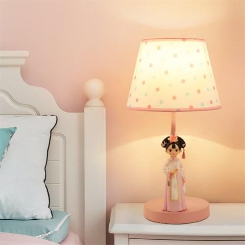 Cartoon Chinese Princess Resin Table Lamps Bedroom Bedside Children Girl Room Nordic Creative Eye Protection Study Light Fixture
