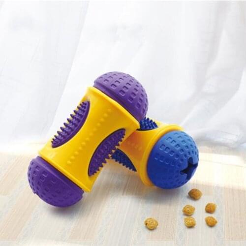 LeChong Pet Educational Toy Rubber Leaking Food Waist Drum Toys Dog Food Feeder Pet Cat Dog Interactive Tooth Cleaning Toys