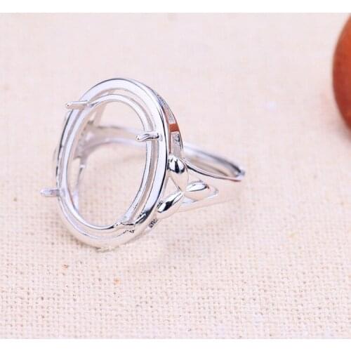 13*18mm 925 STERLING SILVER girl women Semi Mount Bases Blanks base blank Pad ring Setting wedding jewelry findings diy A2191