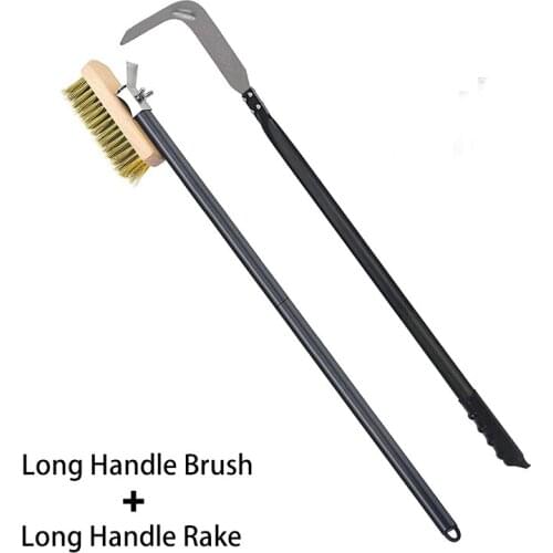 PizzAtHome 43 inch Pizza Oven Commercial Copper Brush Bristle Brass Scraper Grill Cleaning Oven Brush with Aluminium Handle