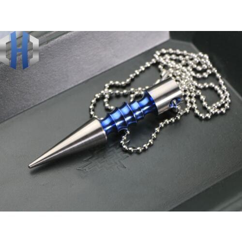 Portable Tactical Necklace EDC Titanium Alloy Knife Pendant Keychain Tools