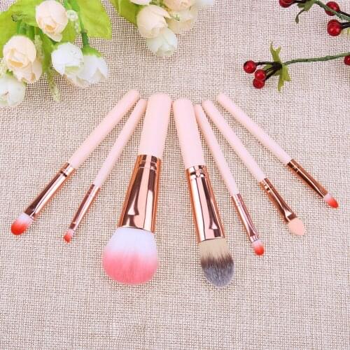 7Pcs/Set Professional Cosmetic Brushes Tool Set Powder Eye Shadow Foundation Blush Blending Beauty Make Up Brush