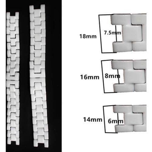 14*6mm 16*8mm 18*7.5mm Black White Ceramic Watch Band Strap Bracelet Fit Men Lady Watch