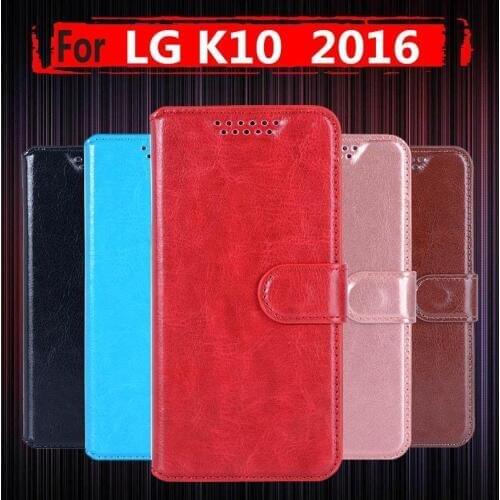 Luxury Phone Bags for LG K10 2016 Case PU Leather Flip Wallet coque for LG K10 Lte K 10 2016 K420N M2 K410 K430DS F670 cover