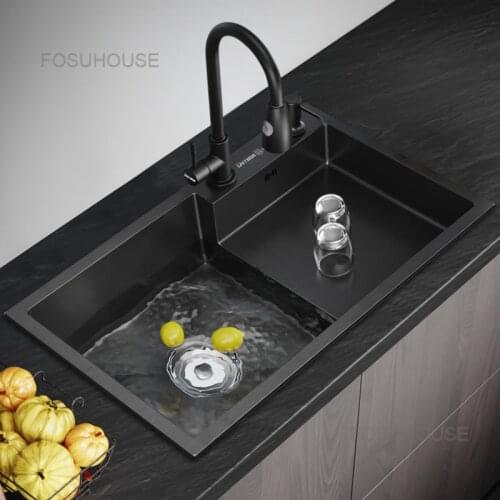Step Nano 304 Stainless Steel Kitchen Sink, Vegetable Basin, Kitchen, High And Low Sink, Large Single Step Kitchen Fixtures