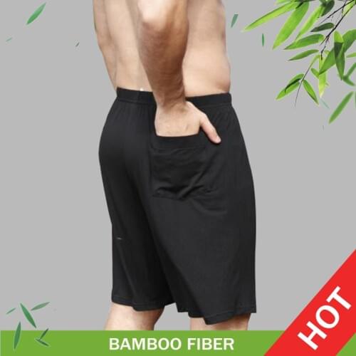 Pockets Shorts Men 95% Bamboo Fiber Casual Running Sweatpants Short Homme Black Soft Gym Workout With Elastic Waist XXXXL Gray