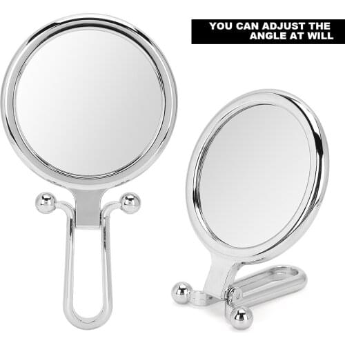 5X Magnifying Folding Adjustable Cosmetic Mirror Double-Sided Makeup Mirror (Silver)