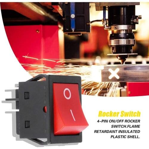 Welding Machine Power 4Pin Switch 30A 120/250V Electric Heater Switch With Red Light Waterproof And Dustproof Power Switch