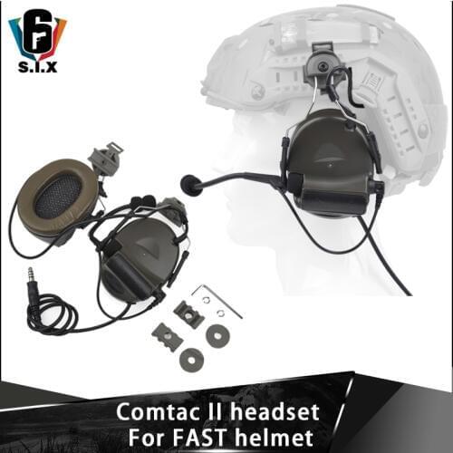 Z TAC Tactical Helmet Headset Comtac II Headphones Shooting Airsoft With Rail Adapter For Fast Helmet Comtac Tactical Earphones