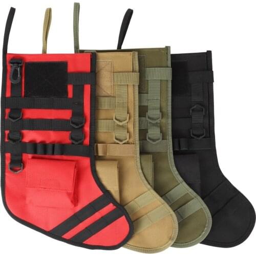Tactical Christmas Stocking with Gear Webbing Christmas Stocking Bag Outdoor Bag