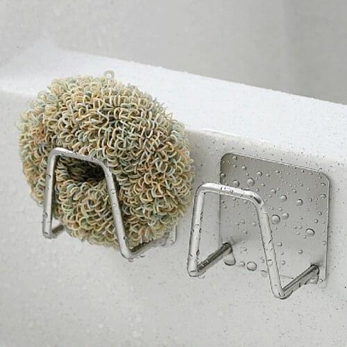1/2PCS Kitchen Sponges Holder Self Adhesive Sink Sponges Drain Drying Rack 304 Stainless Steel Storage Holder Kitchen Sink Acces