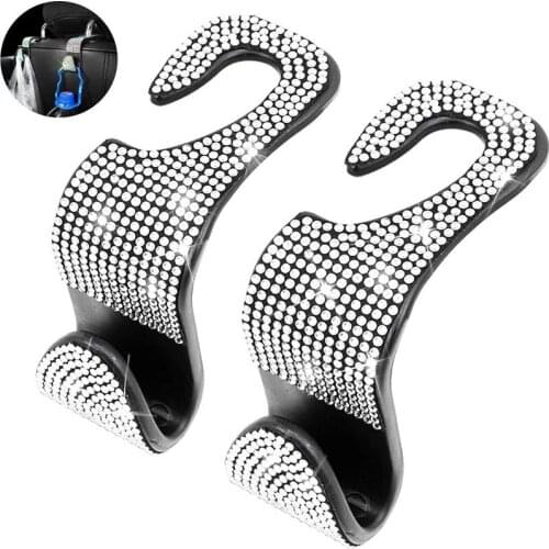 2PCS Car Hooks Seat Backrest Diamond Hook Up Rack Car Clips Decorative Seat Hook Auto Fastener Accessries For Volkswagen
