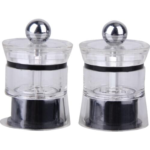 2pcs Mini Acrylic Manual Grinding Device Salt Pepper Mill Grinder Kitchen Tools Dropshipping