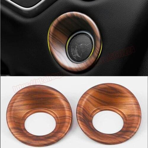 2pcs Peach Wood Grain Inner Door Speaker Panel Cover Trim For Honda CRV CR-V 2017 2018 2019 2020 2021
