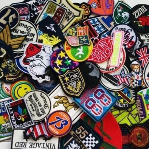 30pcs/lot Cartoon patchs mixed random patches for clothing iron embroidered patch iron sew on patch accessories for clothes